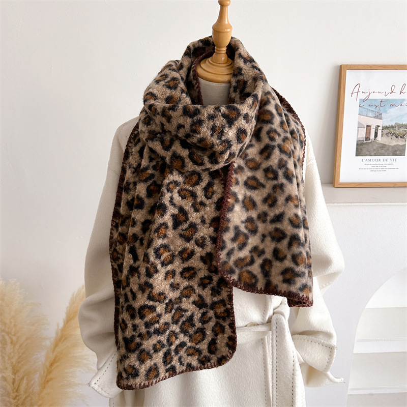 Woven Scarf Blanket - Осенне-зимний леопардовый шарф для женщин, роскошный