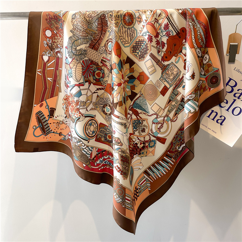 Face Scarf Mask - Новый квадратный шелковый платок из твила