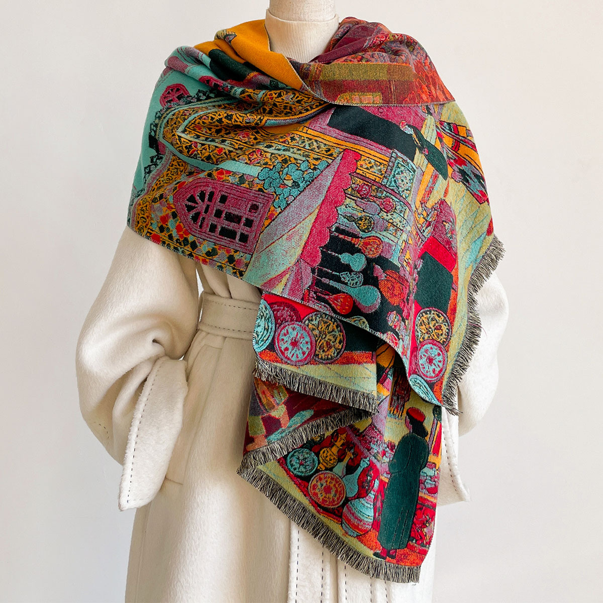 Женский шарф из искусственного – обзор и цена Woven Scarf Blanket