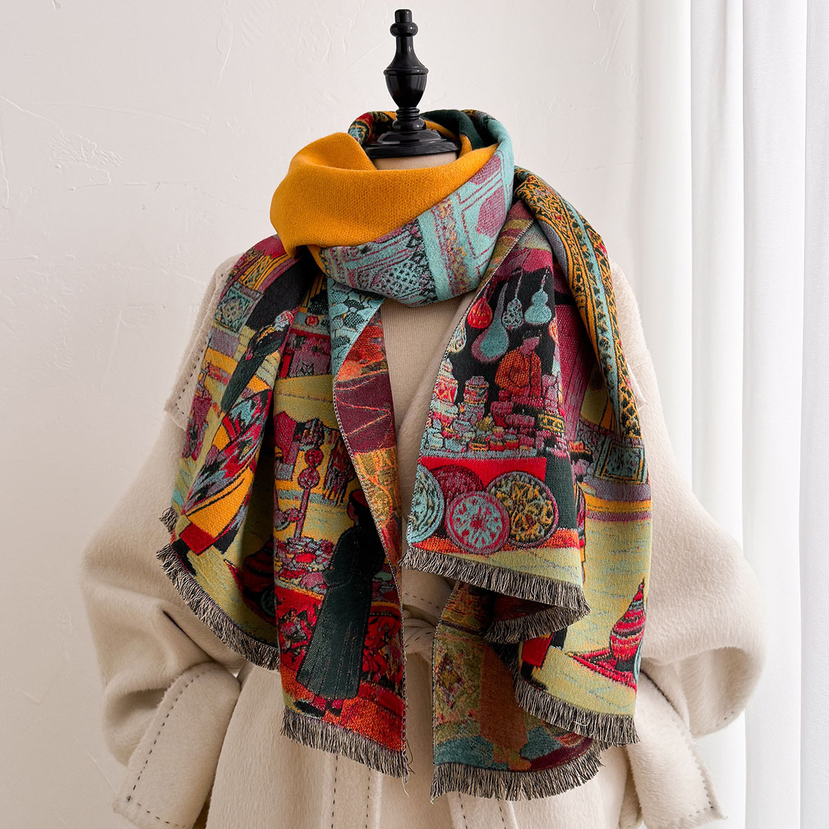 Женский шарф из искусственного – обзор и цена Woven Scarf Blanket